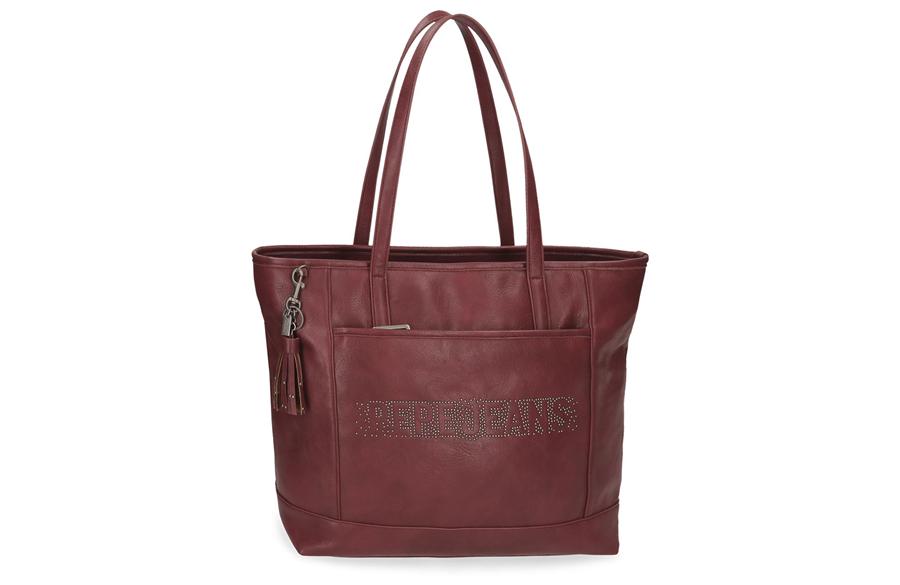 Bera-zenska-tote-torba-Pepe-Jeans-bordo (1)